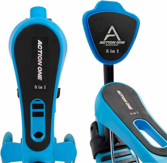Action One Kids Scuter 3 Roți Cu Scaun Smart Kid 5 În 1 Albastru