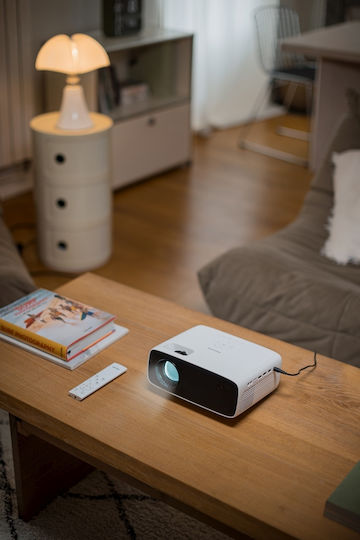 Philips NeoPix 200 NPX200/INT Mini Projector LCD Full HD LED Lamp with Built-in Speakers White