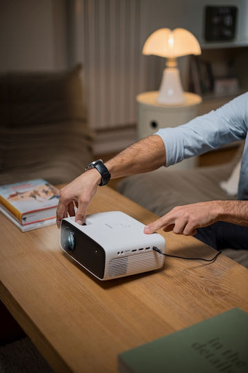 Philips NeoPix 200 NPX200/INT Mini Projector LCD Full HD LED Lamp with Built-in Speakers White