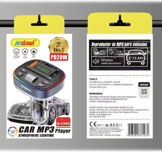 Andowl FM предавател за кола с USB