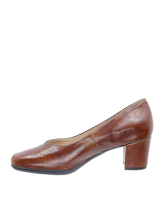 Leder Pumps Tabac Braun