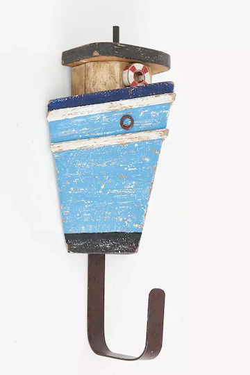 Κρεμάστρα Τοίχου Καράβι Ξύλινη D7614 10x24cm