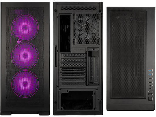 Kolink Unity Meshbay ARGB Геймърско Midi Tower Компютърна Кутия със Страничен Прозорец Черен