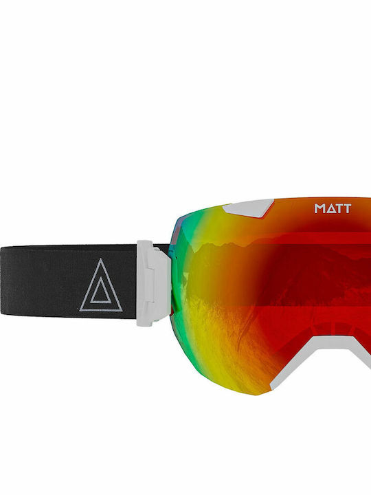 Matt Μάσκα Σκι & Snowboard Ενηλίκων Μαύρη με Φακό σε Πορτοκαλί Χρώμα Matt Μάσκα Σκι & Snowboard Ενηλίκων Μαύρη με Φακό σε Πορτοκαλί Χρώμα