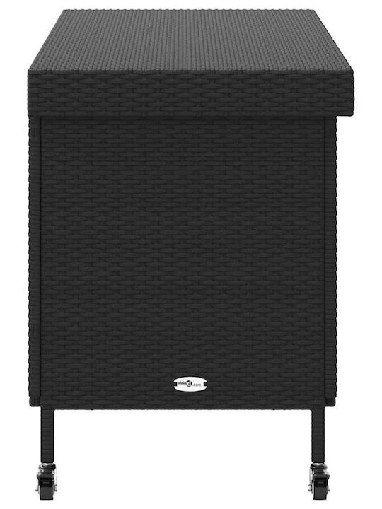 vidaXL Außenlagerbox Rattan Schwarz L110xB55xH73cm