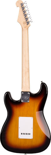 SX Guitars Elektrische Gitarre Stratocaster Braun mit Tasche