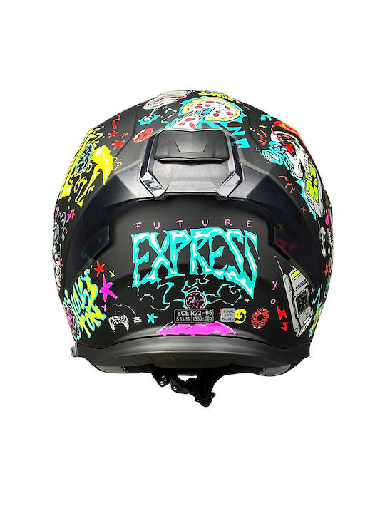 Pilot Alpha SV Future Express Motorcycle Helmet Full Face ECE 22.06 1550gr with Sunvisor