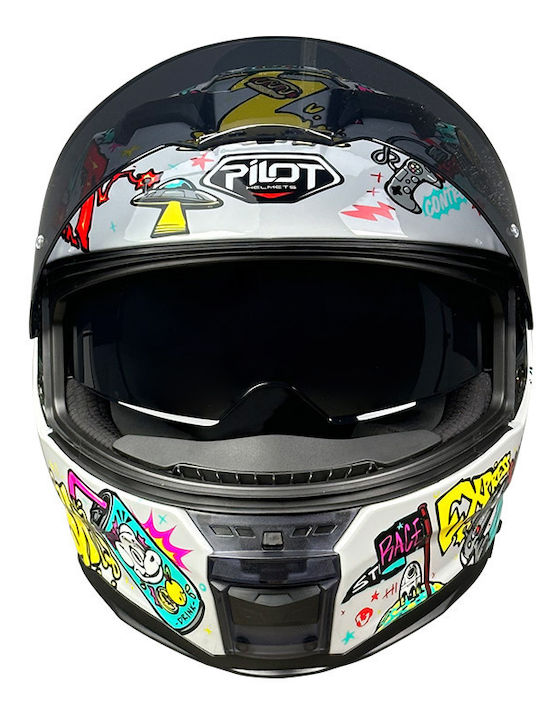 Pilot Alpha SV Future Express Basalt Grey Motorradhelm Volles Gesicht ECE 22.06 1550gr mit Sonnenblende