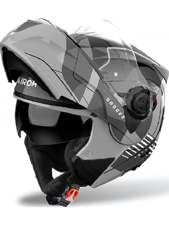 Airoh Specktre Groove Grey Motorradhelm Flip-Up ECE 22.06 mit Sonnenblende