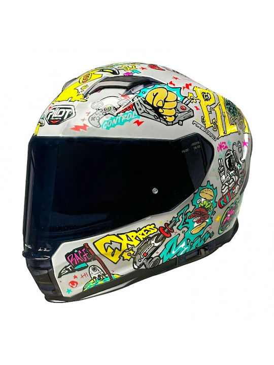 Pilot Alpha SV Future Express Basalt Grey Motorradhelm Volles Gesicht ECE 22.06 1550gr mit Sonnenblende