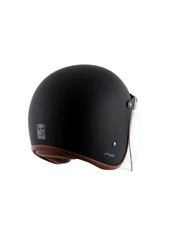 Axor Retro Black Matte Motorcycle Helmet Jet ECE 22.06 1250gr