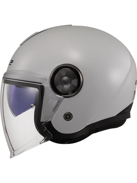 LS2 Classy Pearl Grey Motorcycle Helmet Jet ECE 22.06 1200gr