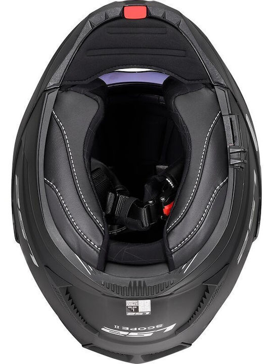 LS2 Scope II Black Matt Κράνος Μηχανής Flip-Up ECE 22.06 1750gr με Sunvisor