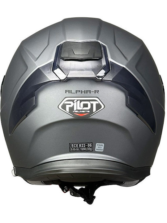 Pilot Alpha SV Magnetic Metallic Motorcycle Helmet Full Face ECE 22.06 1550gr with Sunvisor