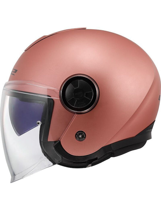 LS2 Classy Matt Gold Pink Motorcycle Helmet Jet ECE 22.06 1200gr