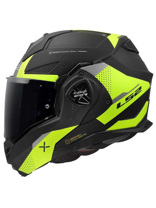 LS2 FF901 Advant X Oblivion Oblivion Matt Black H-V Yellow Motorcycle Helmet Flip-Up ECE 22.06 1600gr