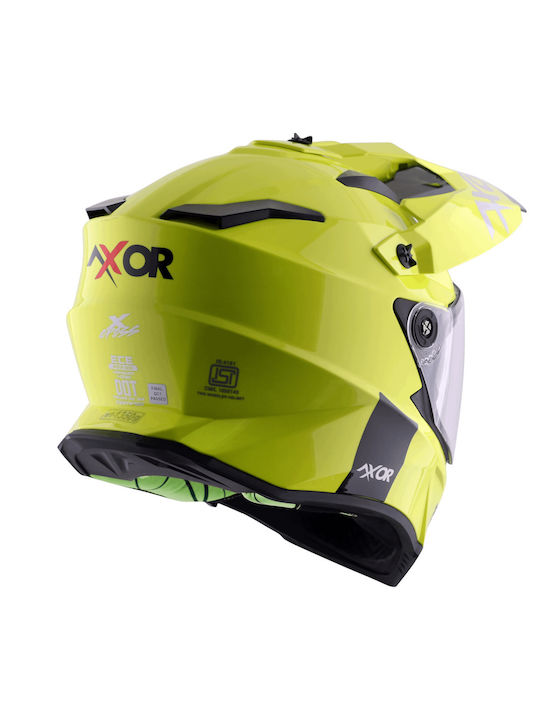 Axor X-Cross Dual Κίτρινο Πράσινο Κράνος Μηχανής On-Off ECE 22.06 1600gr με Sunvisor
