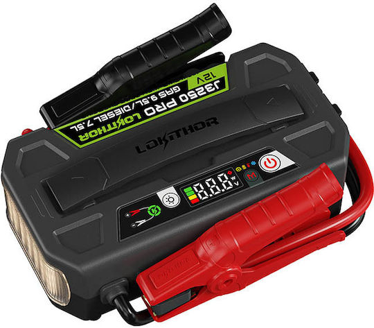 Lokithor J3250 Pro Φορητός Εκκινητής Μπαταρίας Αυτοκινήτου με Power Bank / USB / Φακό 3250A