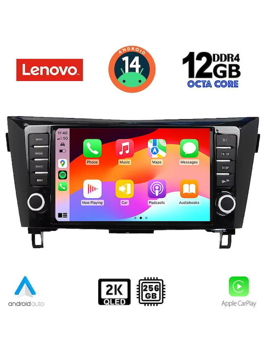 Lenovo Car Audio System for BMW X1 / X3 / X4 Nissan Qashqai / X-Trail 2014-2021 (Bluetooth/USB/AUX/WiFi/GPS/Apple-Carplay/Android-Auto) with Touch Screen 10"