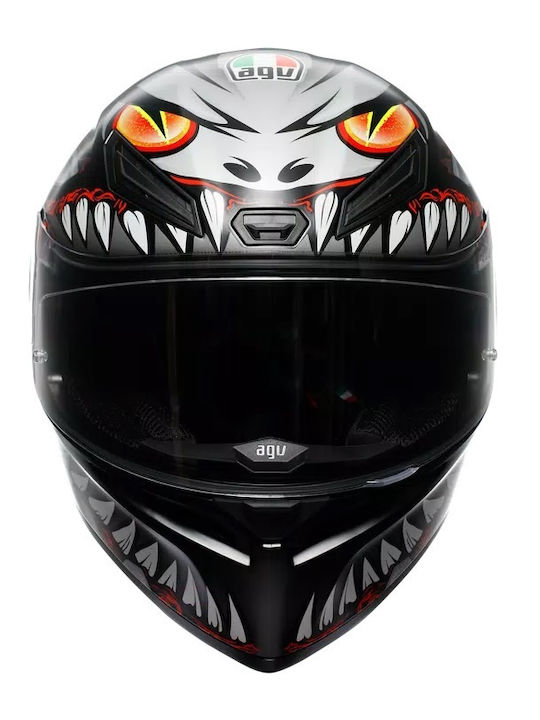 AGV K1 S Lyzard Matt Black/Grey/Red Motorcycle Helmet Full Face ECE 22.06 1500gr