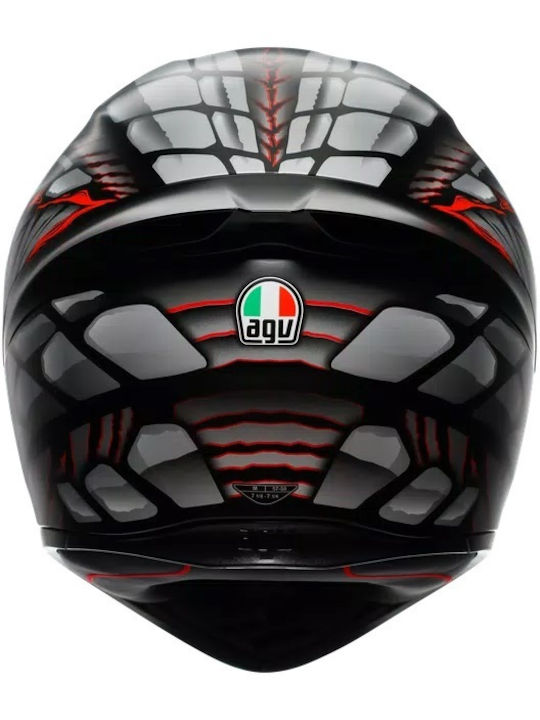 AGV K1 S Lyzard Matt Black/Grey/Red Motorcycle Helmet Full Face ECE 22.06 1500gr