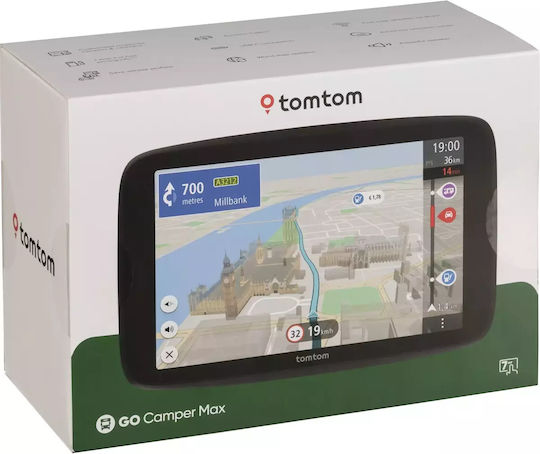 TomTom 7" Display GPS Device Go Camper Max with Bluetooth / Wi-Fi / USB and Card Slot