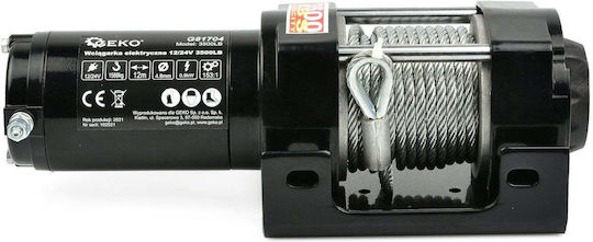 Geko Electric 4x4 Car Winch 12V with Towing Capacity 1588kg