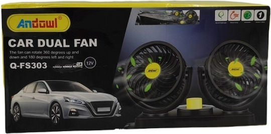 Andowl Qfs30312 Διπλός Ανεμιστήρας Αυτοκινήτου 12V