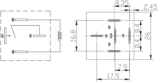 Ρελέ Αυτοκινήτου 4 pin 12V 40Ah