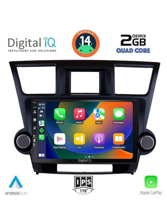 Digital IQ Ηχοσύστημα Αυτοκινήτου για Toyota Highlander 2008-2015 (Bluetooth/USB/WiFi/GPS/Apple-Carplay/Android-Auto) με Οθόνη Αφής 10"