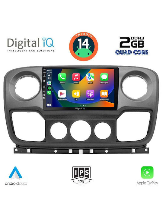 Digital IQ Ηχοσύστημα Αυτοκινήτου για Opel Movano Renault Master Nissan NV400 2010-2020 (Bluetooth/USB/WiFi/GPS/Apple-Carplay/Android-Auto) με Οθόνη Αφής 10"