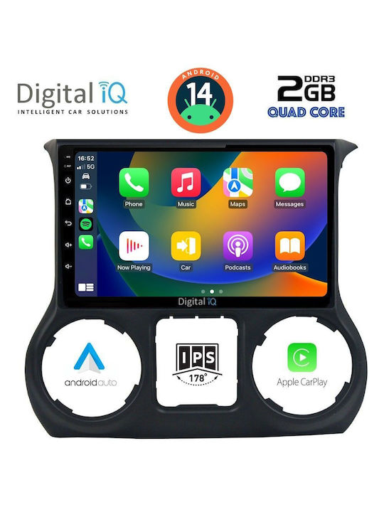 Digital IQ Car-Audiosystem für Jeep Wrangler 2011-2014 (Bluetooth/USB/AUX/WiFi/GPS/Apple-Carplay/Android-Auto) mit Touchscreen 10"