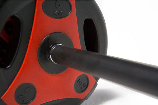 X-FIT Body-Pump Μπάρα Σετ με Βάρη 18kg Μήκους 140cm με Κολάρα Δαχτυλίδια