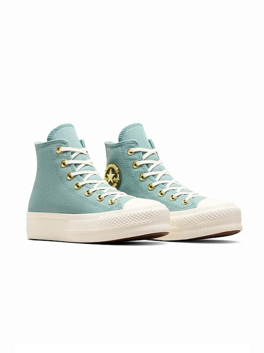 Chuck Taylor All Star Γυναικεία Flatforms Μποτάκια Vernal Pool / Egret / True Nature