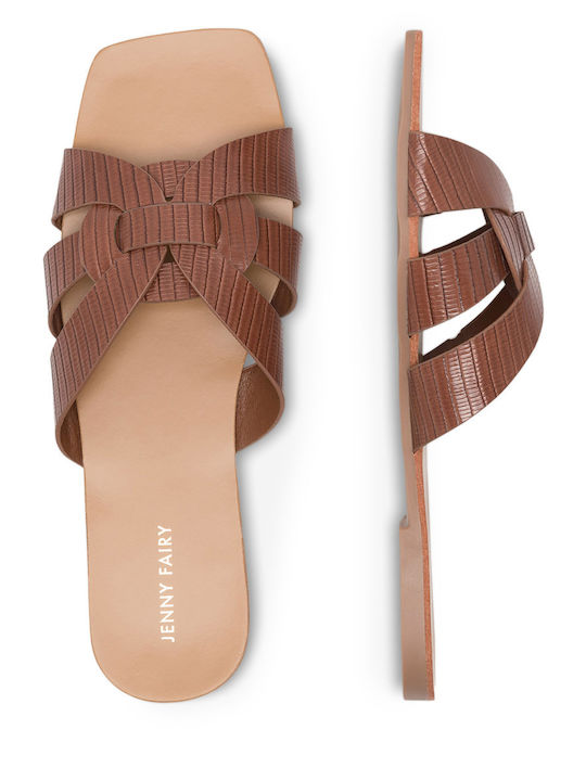 Flache Sandalen für Damen in Braun Farbe