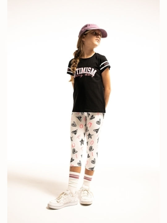 Kinder-Set mit Leggings Sommer 2Stück Black/White
