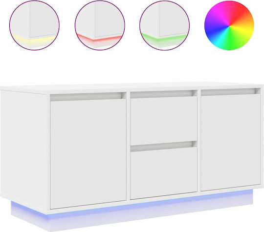 Έπιπλο TV Επιδαπέδιο με Φωτισμό Led Λευκό 100x41x50εκ. Έπιπλο TV Επιδαπέδιο με Φωτισμό Led Λευκό 100x41x50εκ.