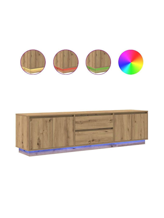 TV-Möbel Hölzernes mit LED-Beleuchtung Coffee L193.5xB41xH50cm
