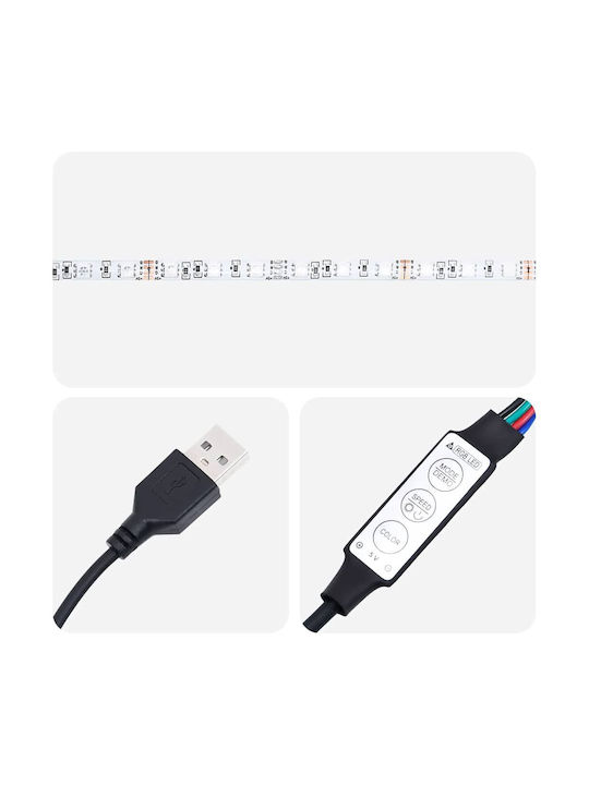 Έπιπλο Τηλεόρασης με Φωτισμό LED Λευκό Μ100xΠ41xΥ50cm