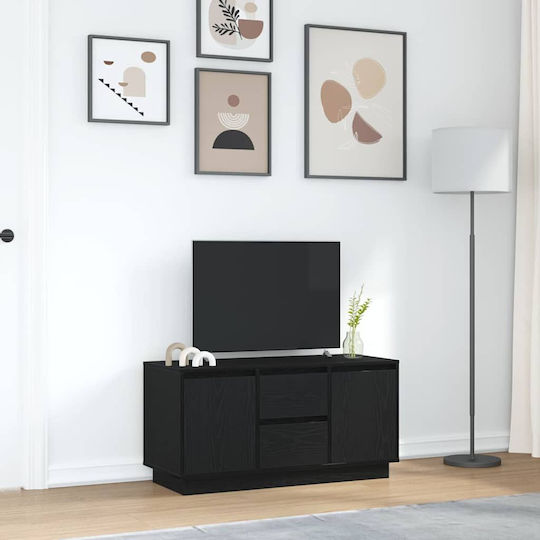 TV-Ständer mit LED-Beleuchtung Schwarze Eiche