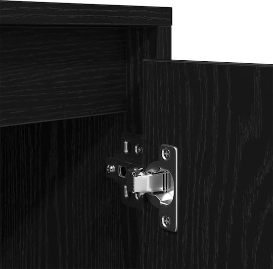 TV-Ständer mit LED-Beleuchtung Schwarze Eiche