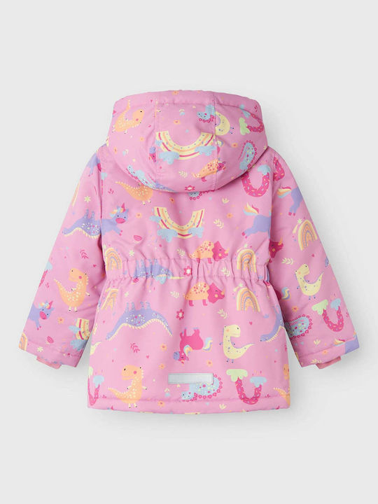Kids' Casual Jacket with Hood Dino Pink