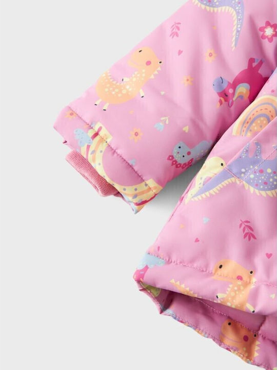 Kids' Casual Jacket with Hood Dino Pink