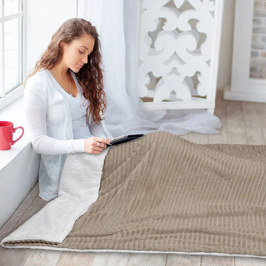 Κουβέρτα Γούνινη Μονή 160x220εκ. Γκρεζ Taupe