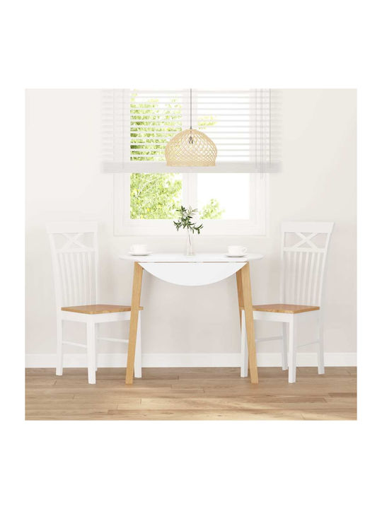 Dining Room Wooden Chair White 42.5x53.5x94cm 2pcs