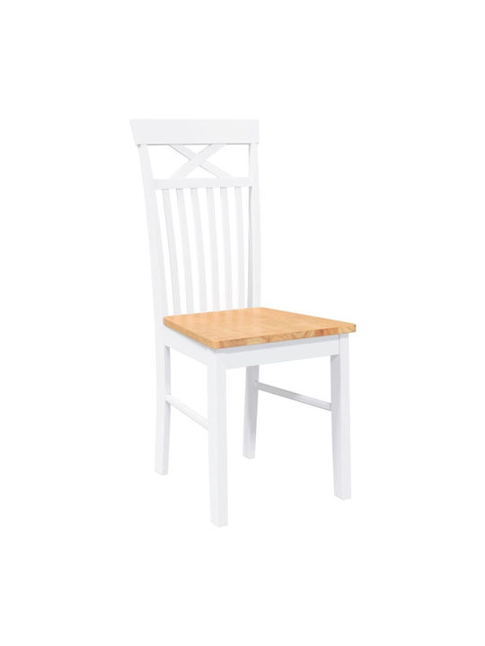 Dining Room Wooden Chair White 42.5x53.5x94cm 2pcs