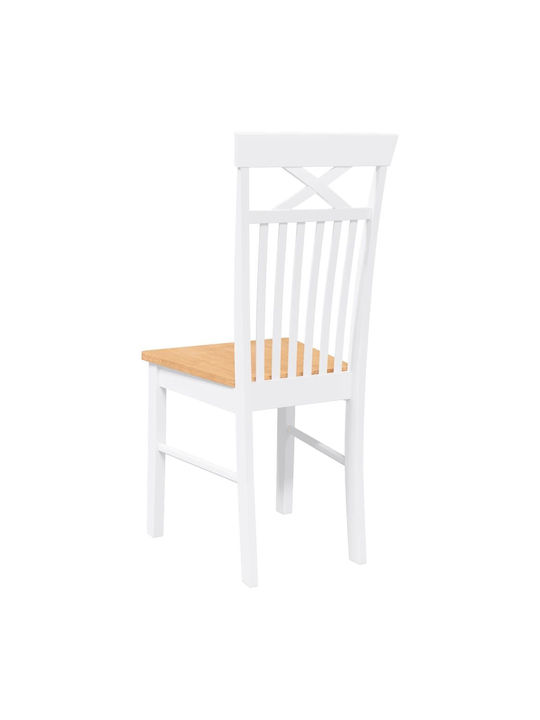 Dining Room Wooden Chair White 42.5x53.5x94cm 2pcs