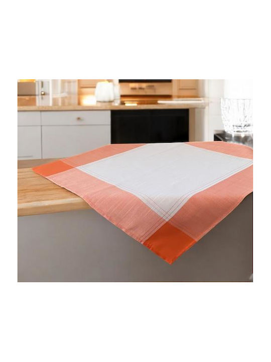 Linea Home Τραπεζομάντηλο Λινό Fleur Πορτοκαλί 140x140εκ.