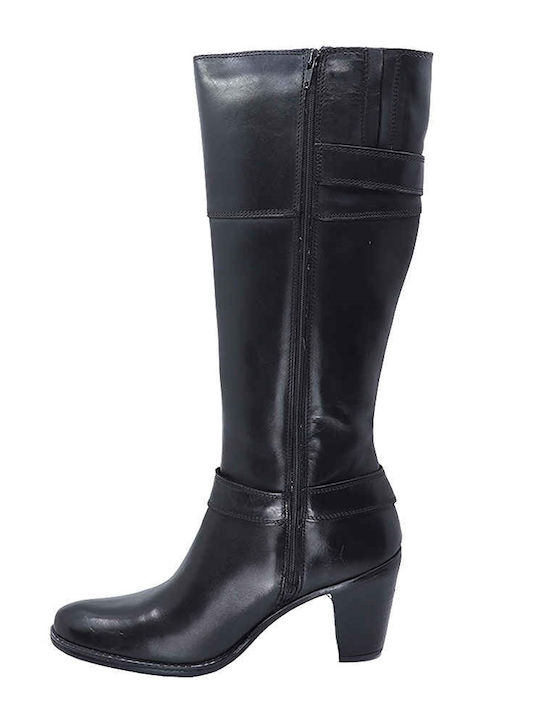 Leder Damenstiefel Schwarz