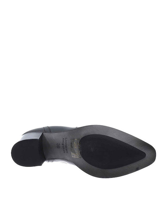 Leder Damen Chelsea Stiefeletten Schwarz
